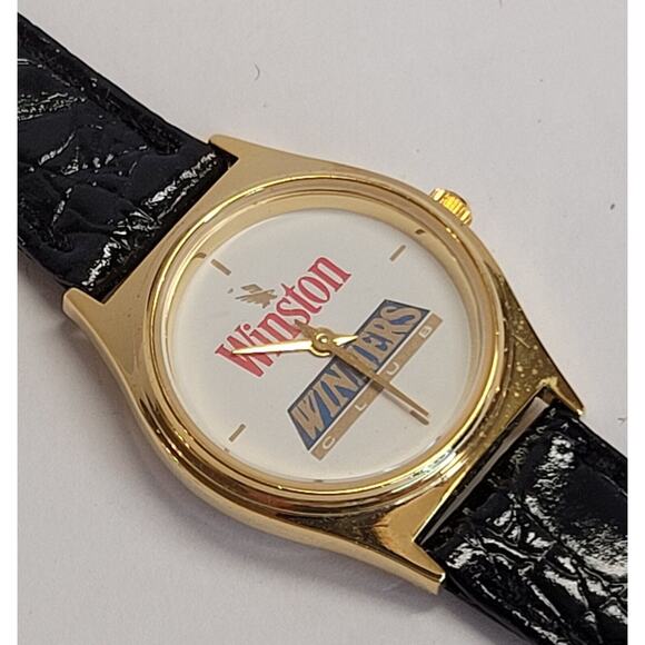 Winston Winners Club Promo Genuine Leather Advertising Premium Watch By Sweda - Picture 1 of 11